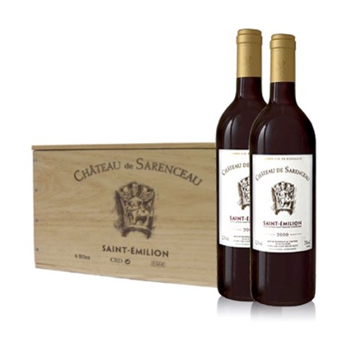 Twin Chateau de Sarenceau St Emillion in Branded Wooden Box